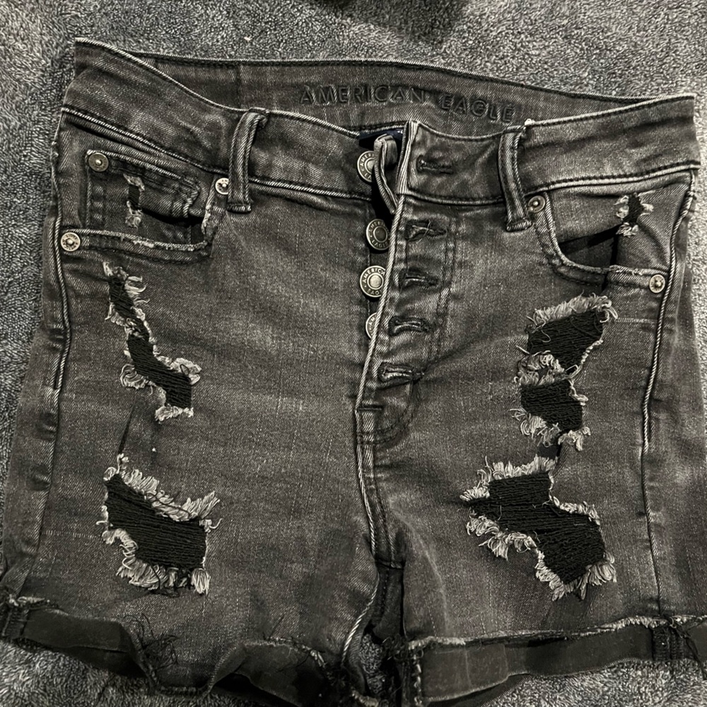 American Eagle Mid Rise Black Shorts